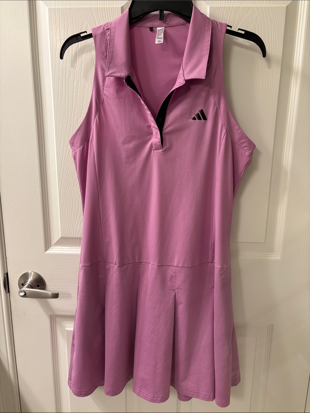 adidas purple ish/pink  Sleeveless Polo Golf Dress with Black Accents